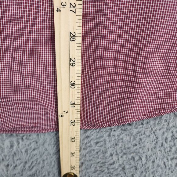Tommy Hilfiger Shirt Mens 17 Red Check The Lifetime Collar 100% Cotton Button - Picture 5 of 9
